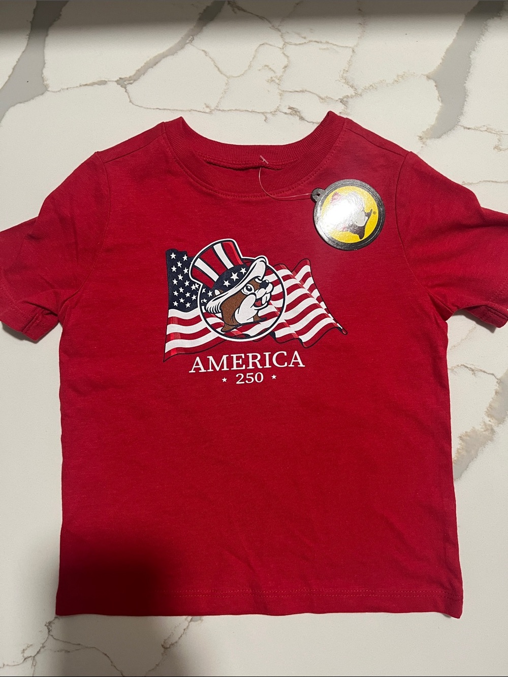 NWT Toddler Buc-ee’s America 250 T-Shirt Size 2T